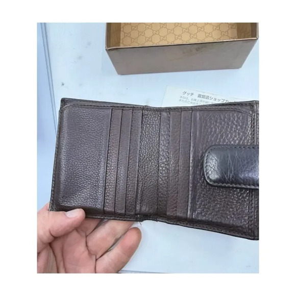 Authentic Gucci Monogram Horsebit Snap Closure Wallet Brown With Box Womens - Picture 5 of 8
